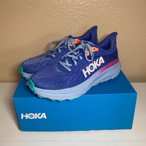 Hoka Challenger ATR 7 -Women's Trail Running Shoes EUC Sz 12B Blue, Pink, Orange